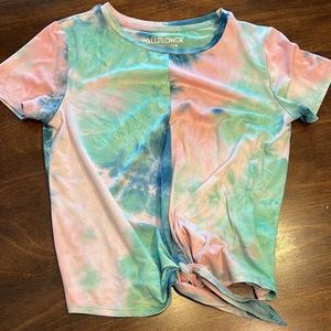 Tie dyed tie front top!